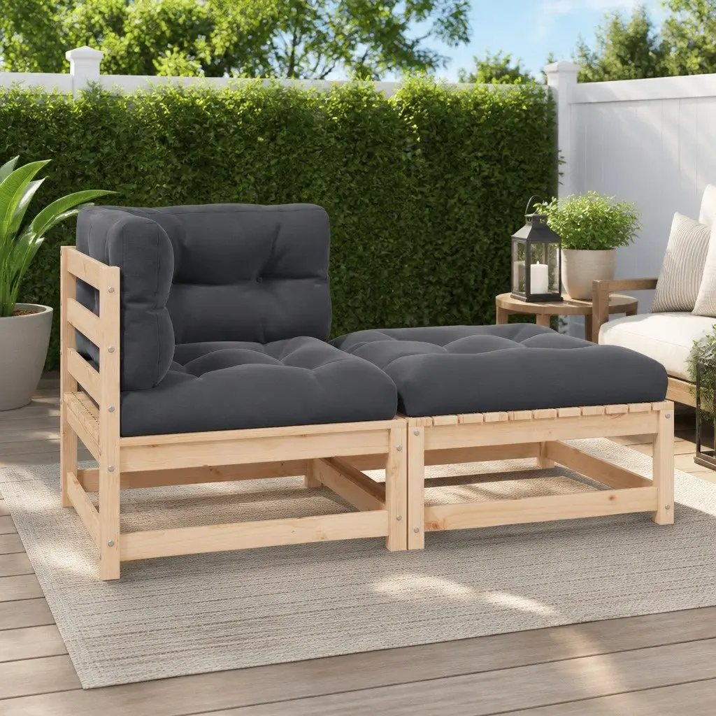 2 Piece Outdoor Lounge Set with Modular Cushions