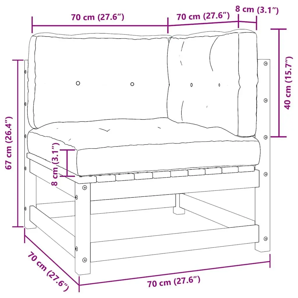 2 Piece Outdoor Lounge Set with Modular Cushions