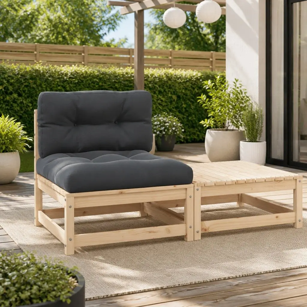 Modular Outdoor Sectional Sofa 3 Piece Garden Lounge Set