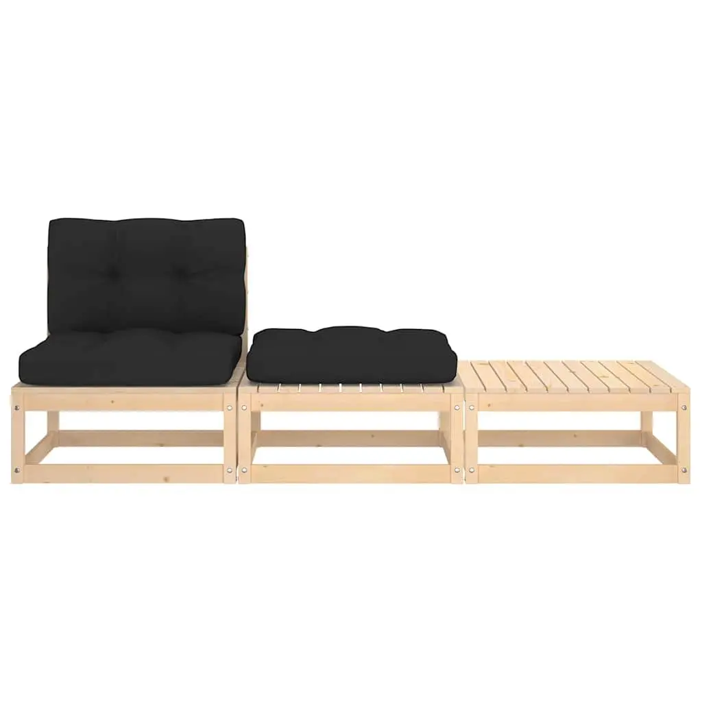 Modular Outdoor Sectional Sofa 3 Piece Garden Lounge Set