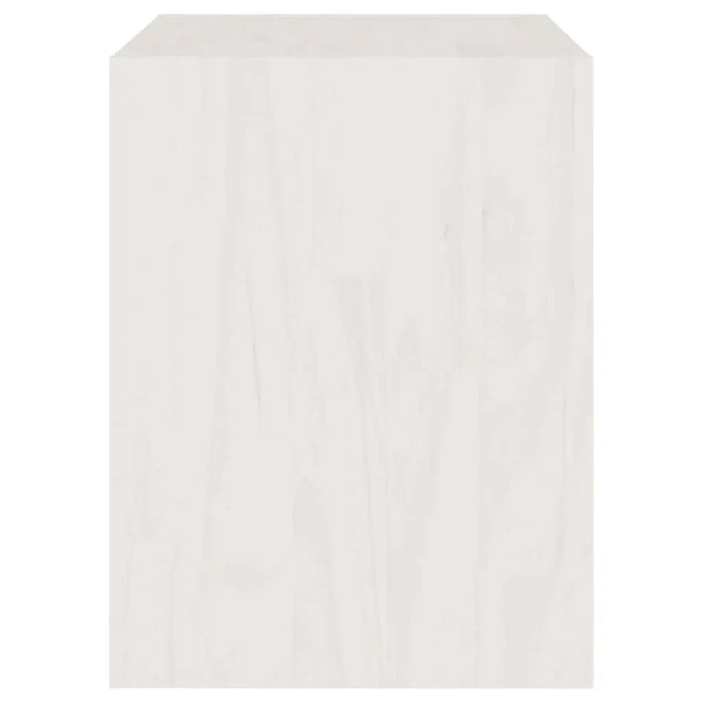 Bedside Cabinets 2 pcs White Solid Pinewood Nightstand Storage Bedroom Side