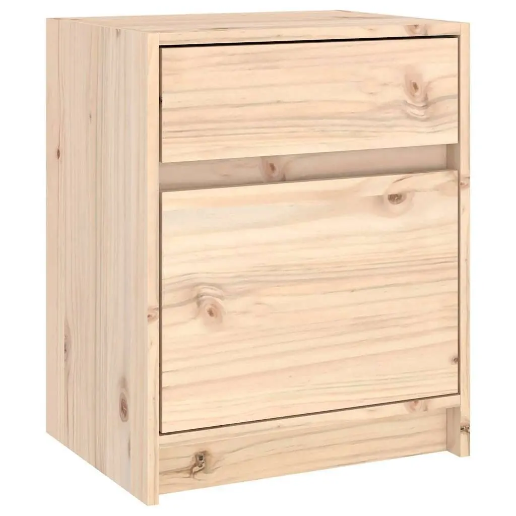 Brown Solid Wood Bedside Cabinet 40x31x50cm