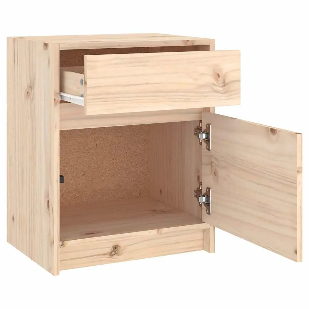 Brown Solid Wood Bedside Cabinet 40x31x50cm