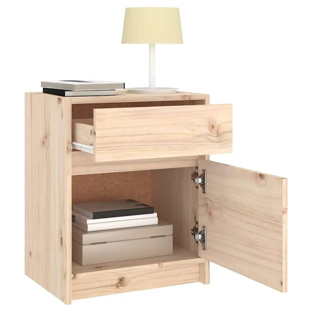 Brown Solid Wood Bedside Cabinet 40x31x50cm