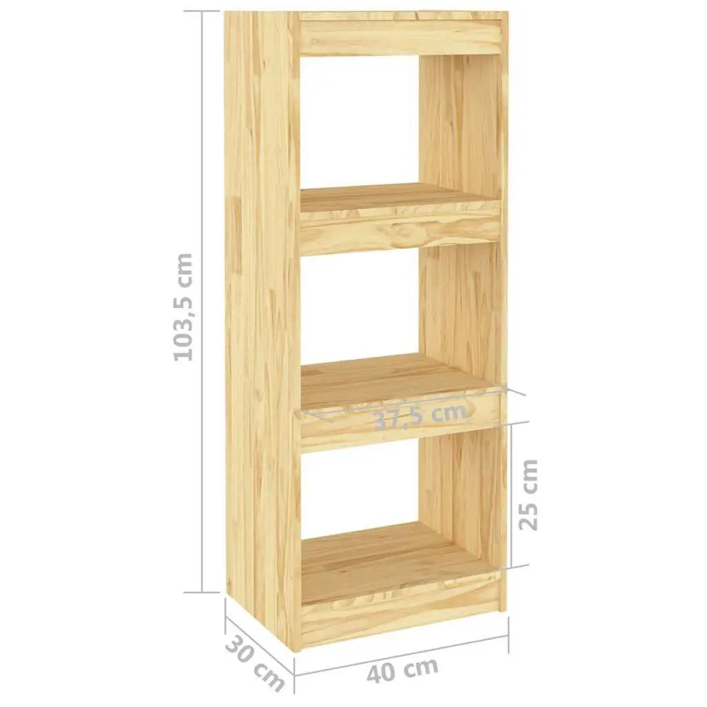 Book Cabinet Solid Pinewood 40x30x103.5cm Brown