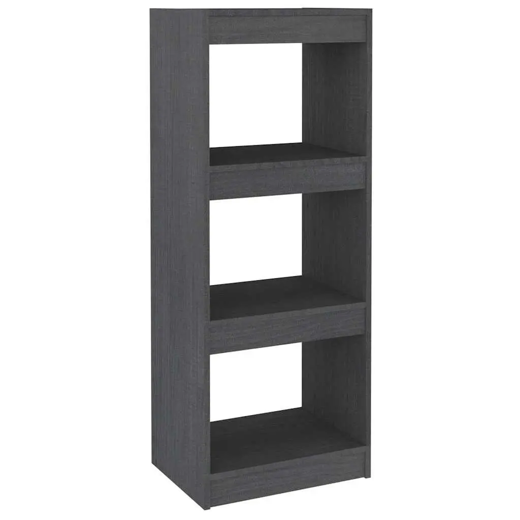 Grey Solid Pinewood Book Cabinet Room Divider 40x30x103.5cm