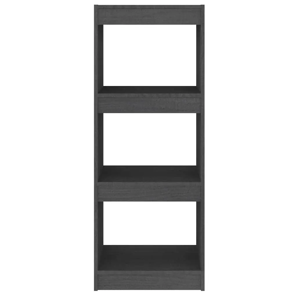 Grey Solid Pinewood Book Cabinet Room Divider 40x30x103.5cm
