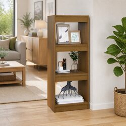 Brown Pinewood Book Cabinet Room Divider 40x30x103.5cm