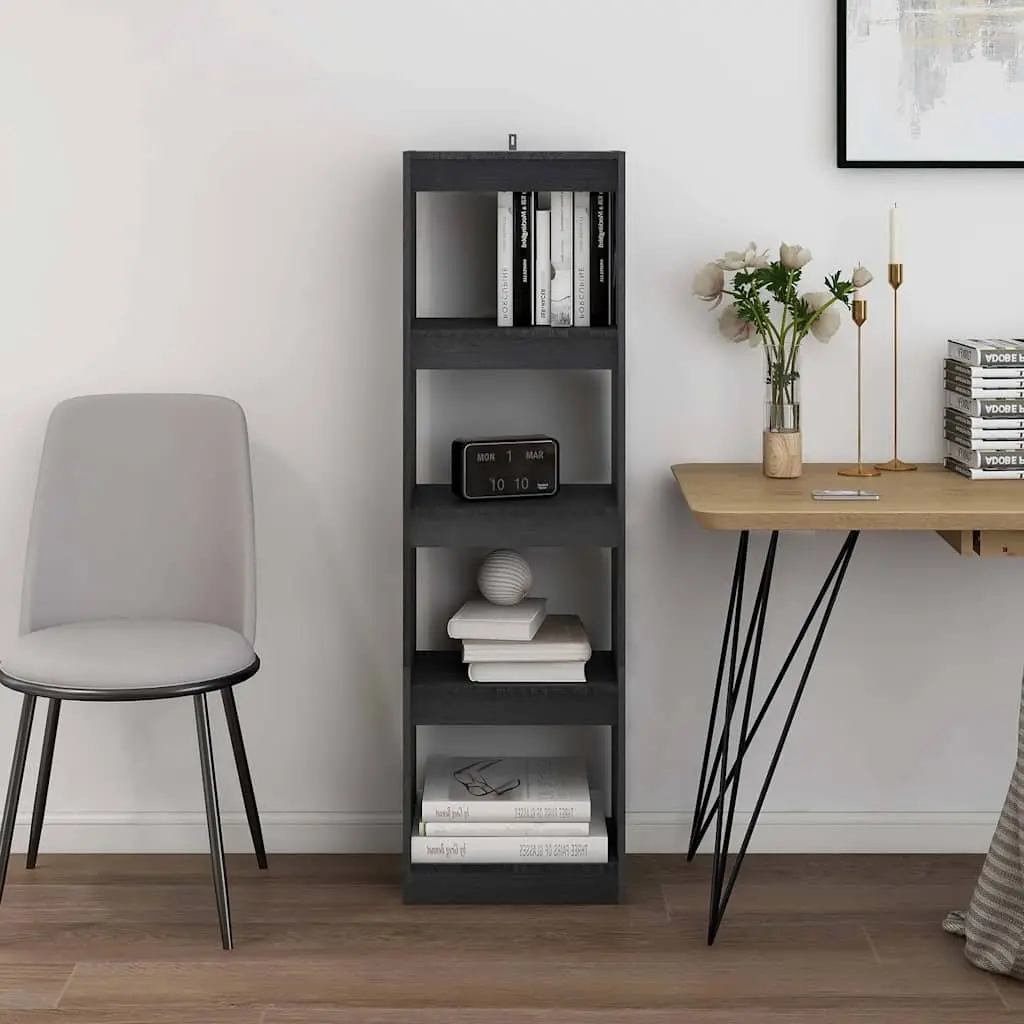 Grey Pinewood Book Cabinet and Room Divider