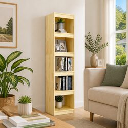 Stylish Brown Wooden Book Cabinet Room Divider 40x30x167.5cm