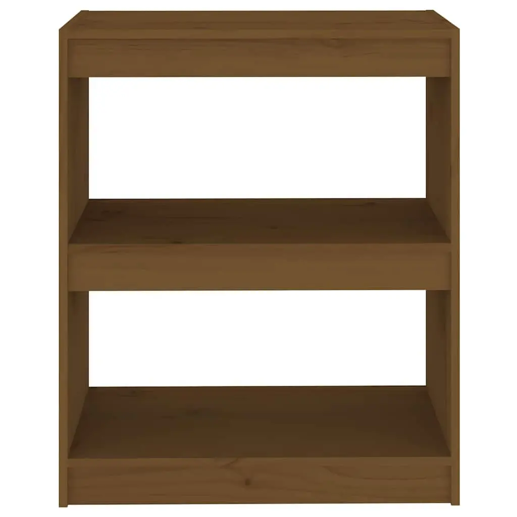 Honey Brown Wooden Bookshelf with Room Divider Function