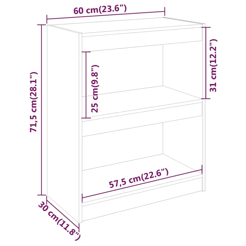 Honey Brown Wooden Bookshelf with Room Divider Function