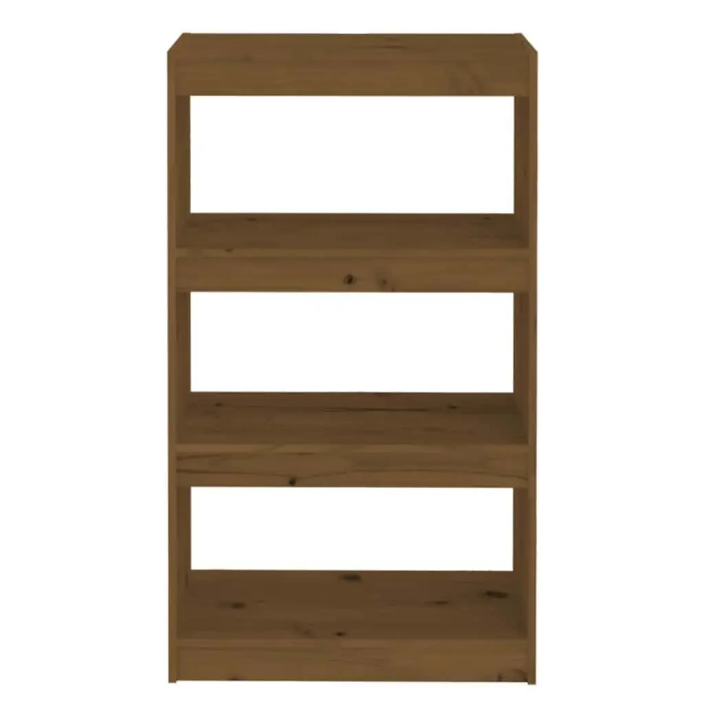 Honey Brown Wooden Book Cabinet with 3 Compartments