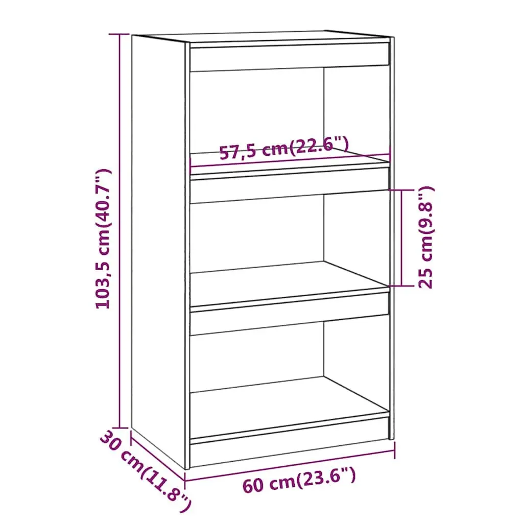 Honey Brown Wooden Book Cabinet with 3 Compartments