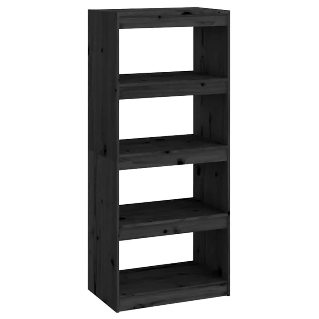 Black Solid Wood Pine Book Cabinet Room Divider
