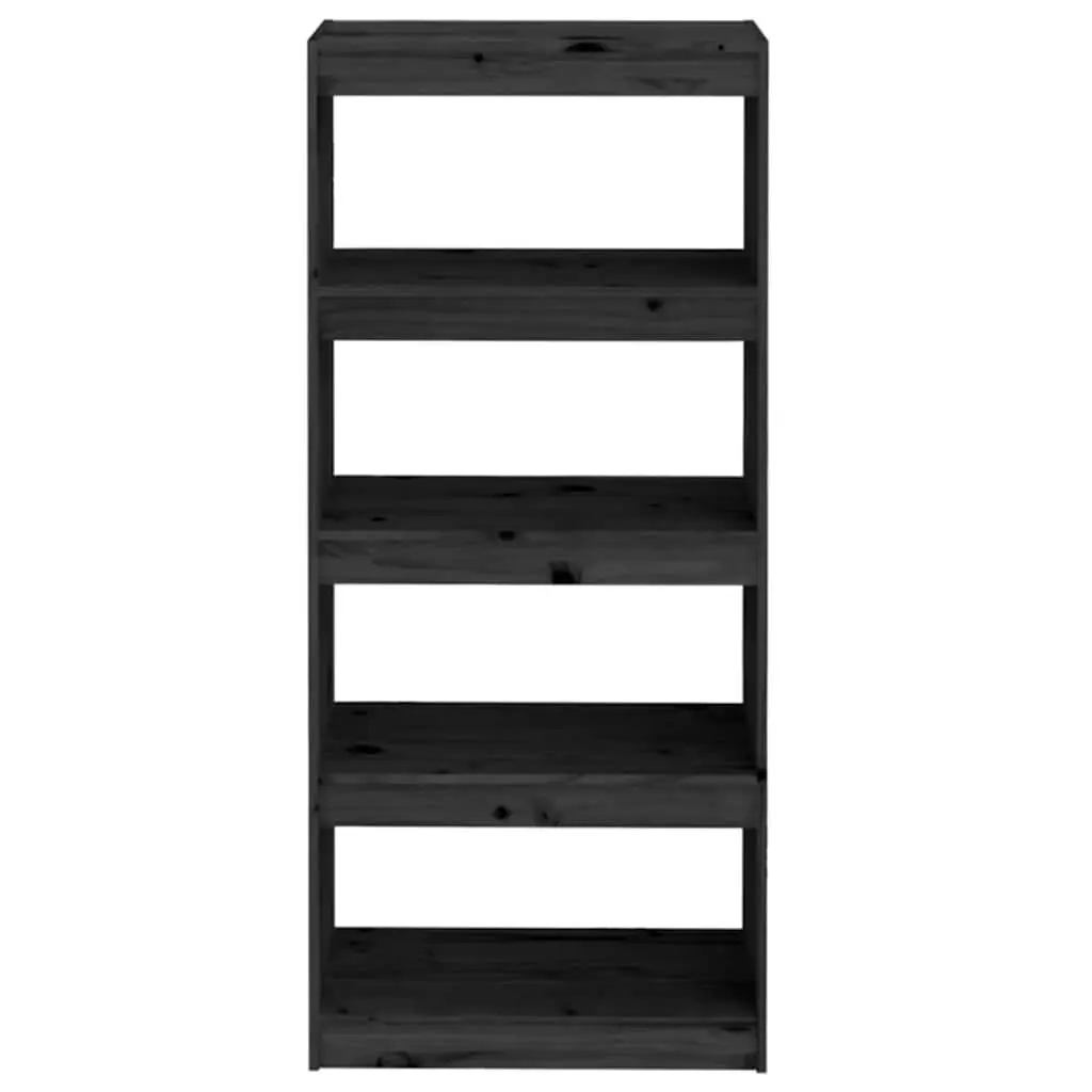 Black Solid Wood Pine Book Cabinet Room Divider