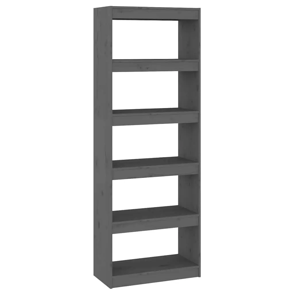 Grey Solid Wood Pine Book Cabinet Room Divider 60x30x167.5cm