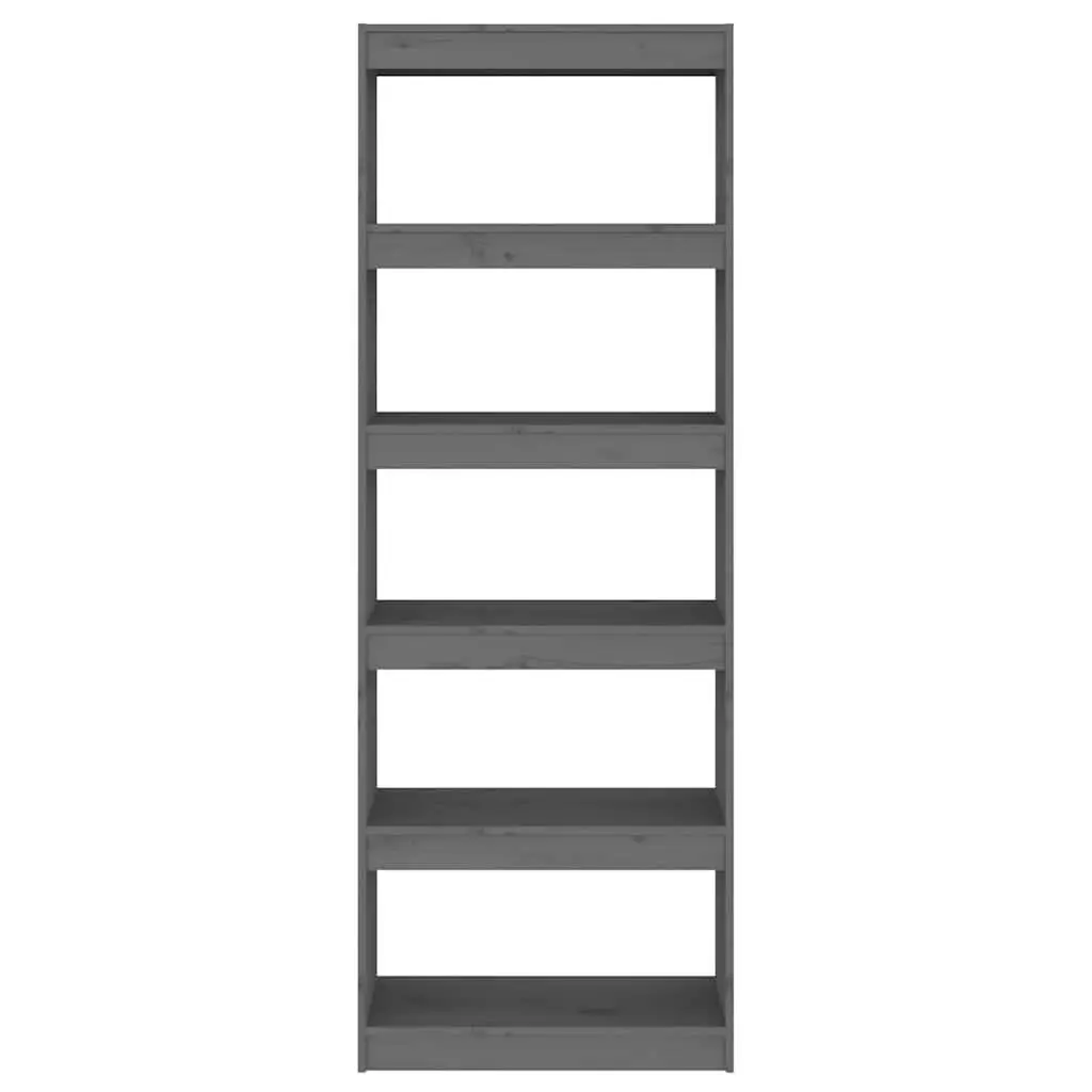 Grey Solid Wood Pine Book Cabinet Room Divider 60x30x167.5cm