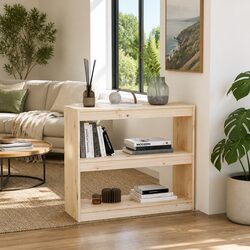 Durable Solid Wood Pine Book Cabinet with Room Divider Function