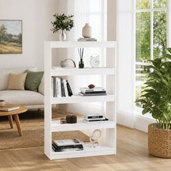 Premium White Wooden Book Cabinet with 4 Compartments
