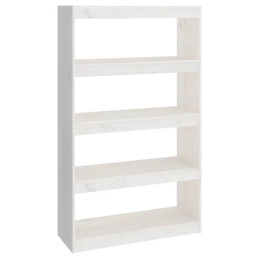 White Wooden Book Cabinet with 4 Compartments