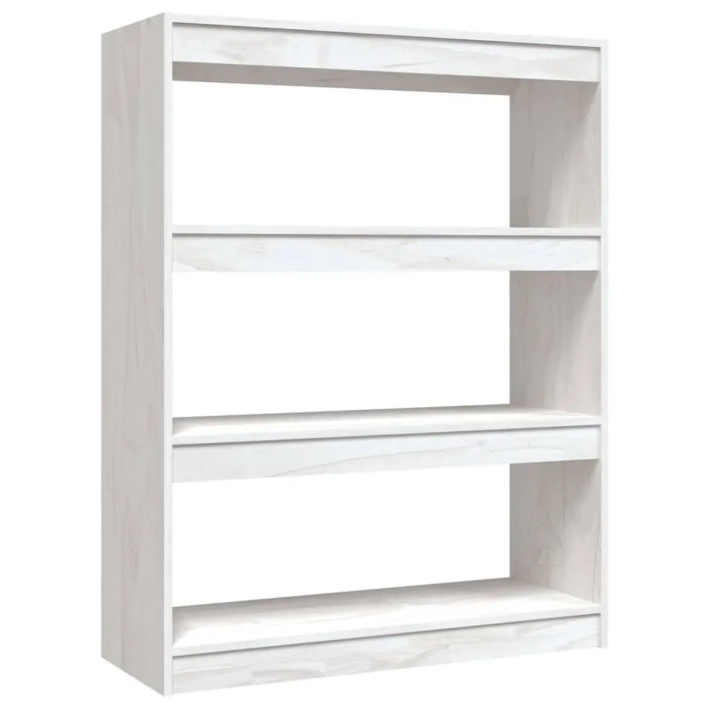 Book Cabinet Solid Pinewood 100x30x103 cm White Storage Organiser Room Divider