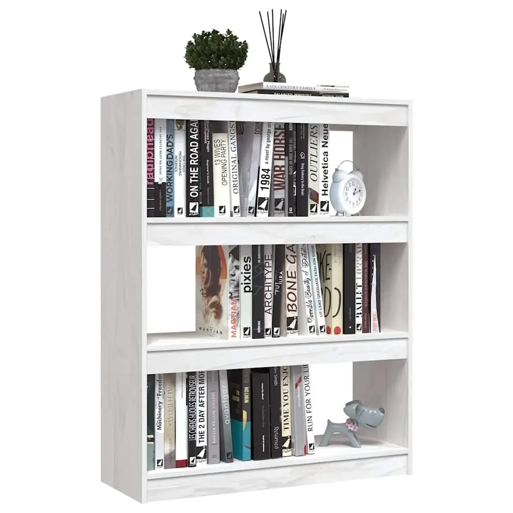 Book Cabinet Solid Pinewood 100x30x103 cm White Storage Organiser Room Divider