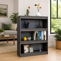 Sturdy Grey Wooden Book Cabinet and Room Divider