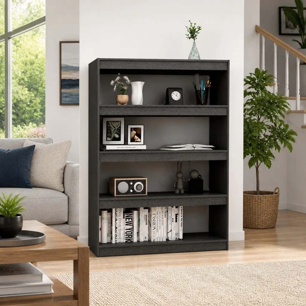 Book Cabinet Solid Pinewood 100x30x1355 cm Grey