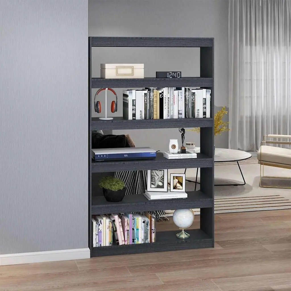 Grey Solid Pinewood Book Cabinet & Room Divider