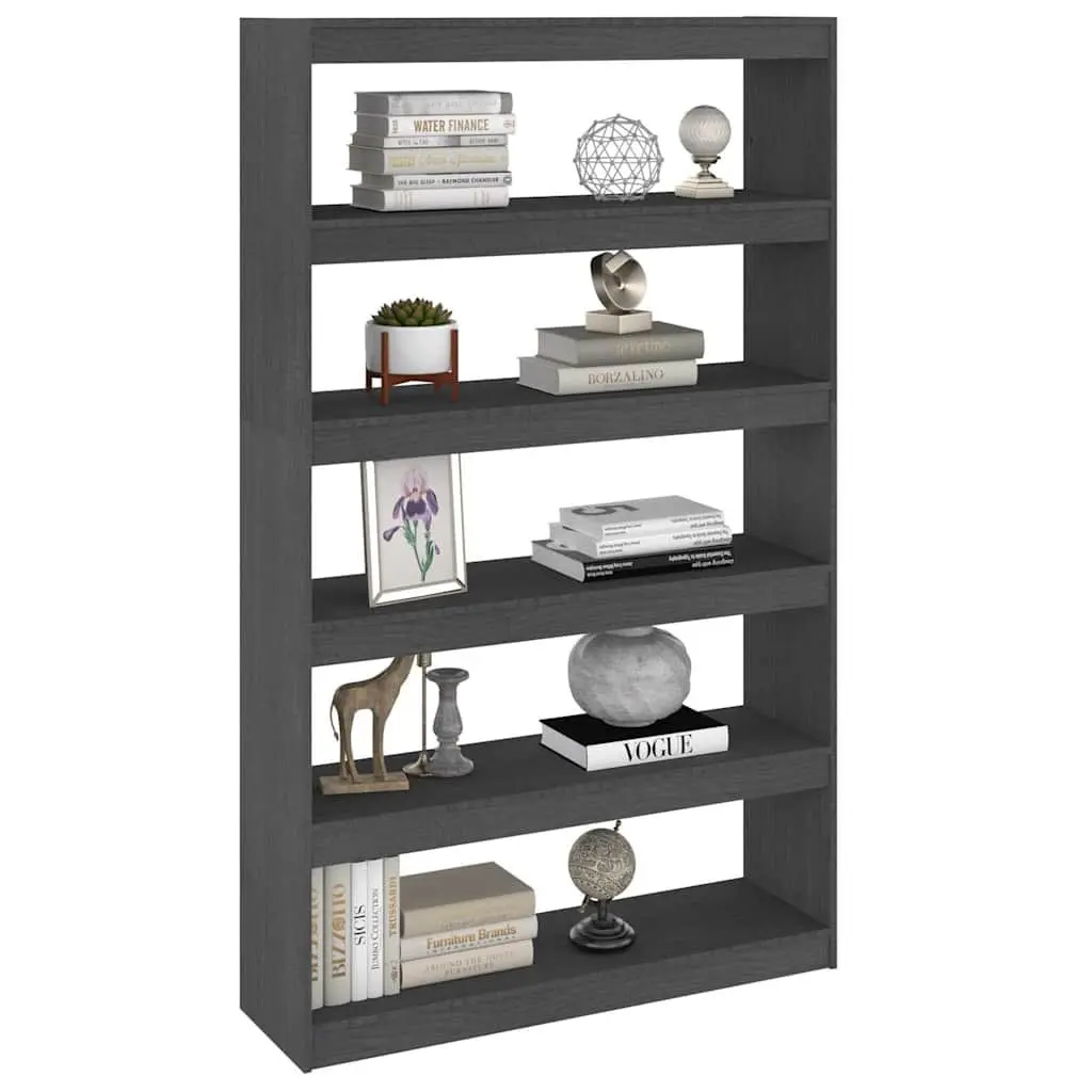Grey Solid Pinewood Book Cabinet & Room Divider