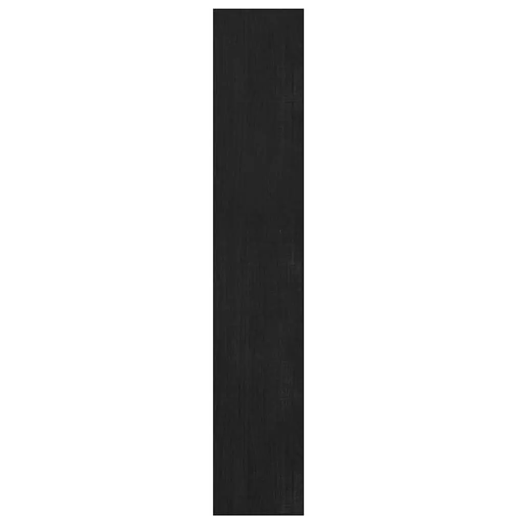 Black Solid Pinewood Book Cabinet and Room Divider