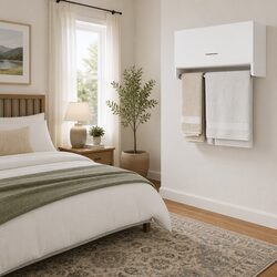 Durable White Compact Wardrobe with Hanger Bar