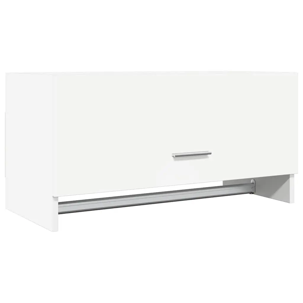White Compact Wardrobe with Hanger Bar