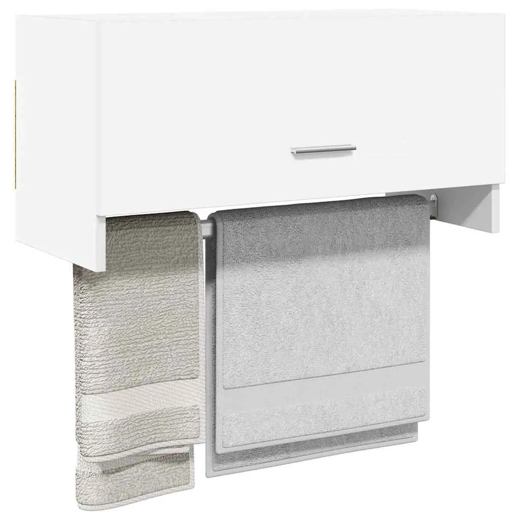 White Compact Wardrobe with Hanger Bar