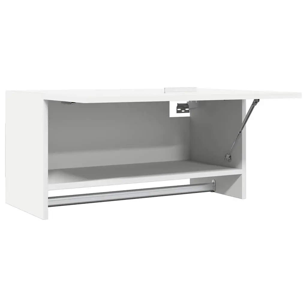 White Compact Wardrobe with Hanger Bar