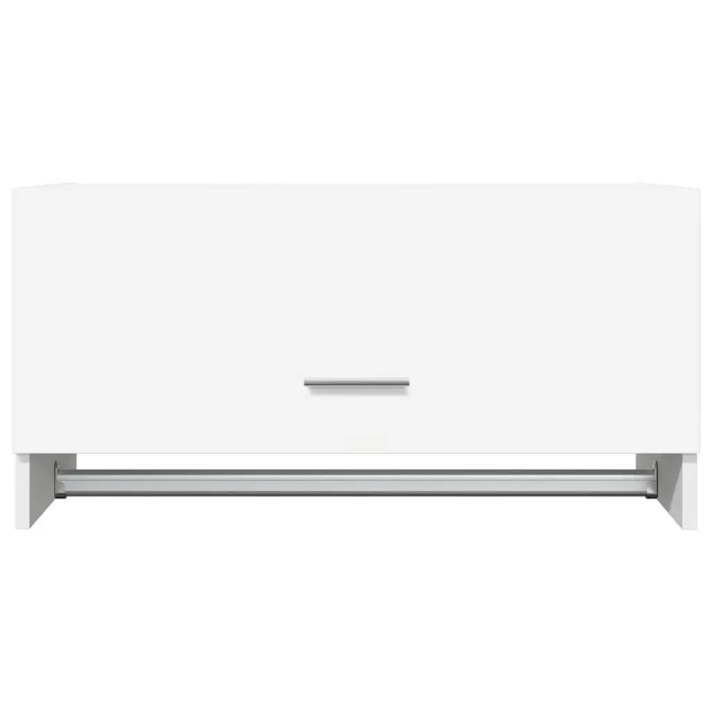 White Compact Wardrobe with Hanger Bar