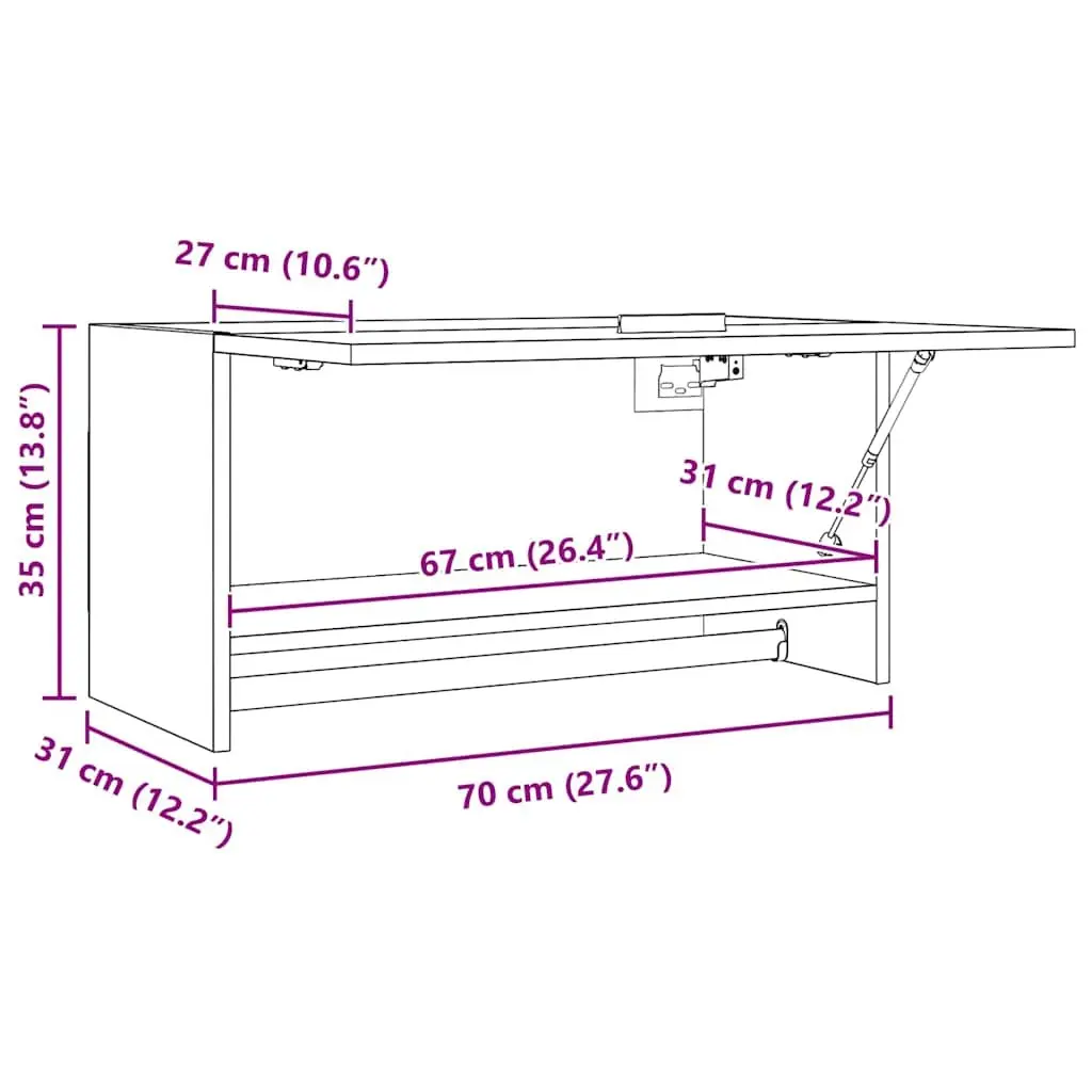White Compact Wardrobe with Hanger Bar