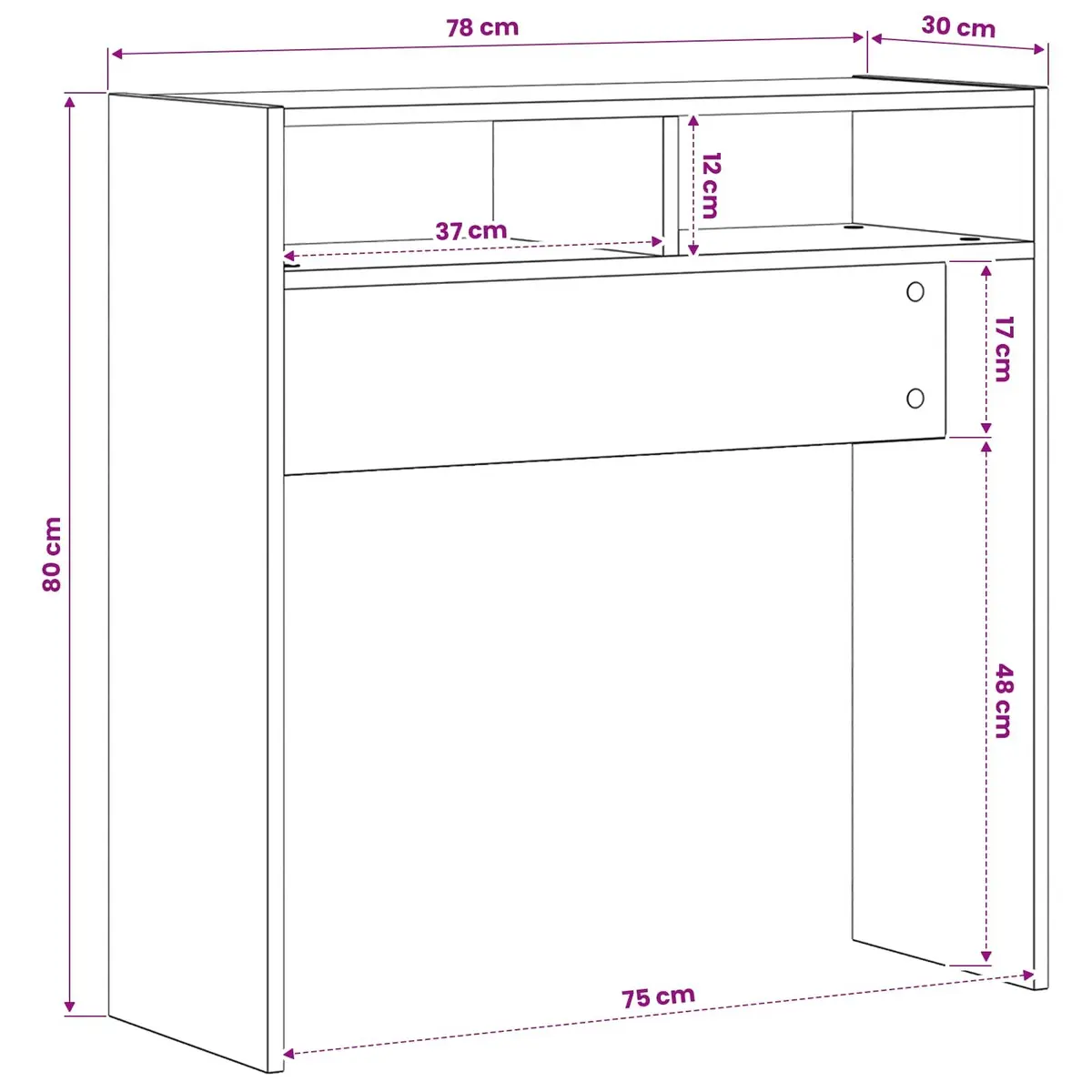 White Console Table for Hallway and Living Room