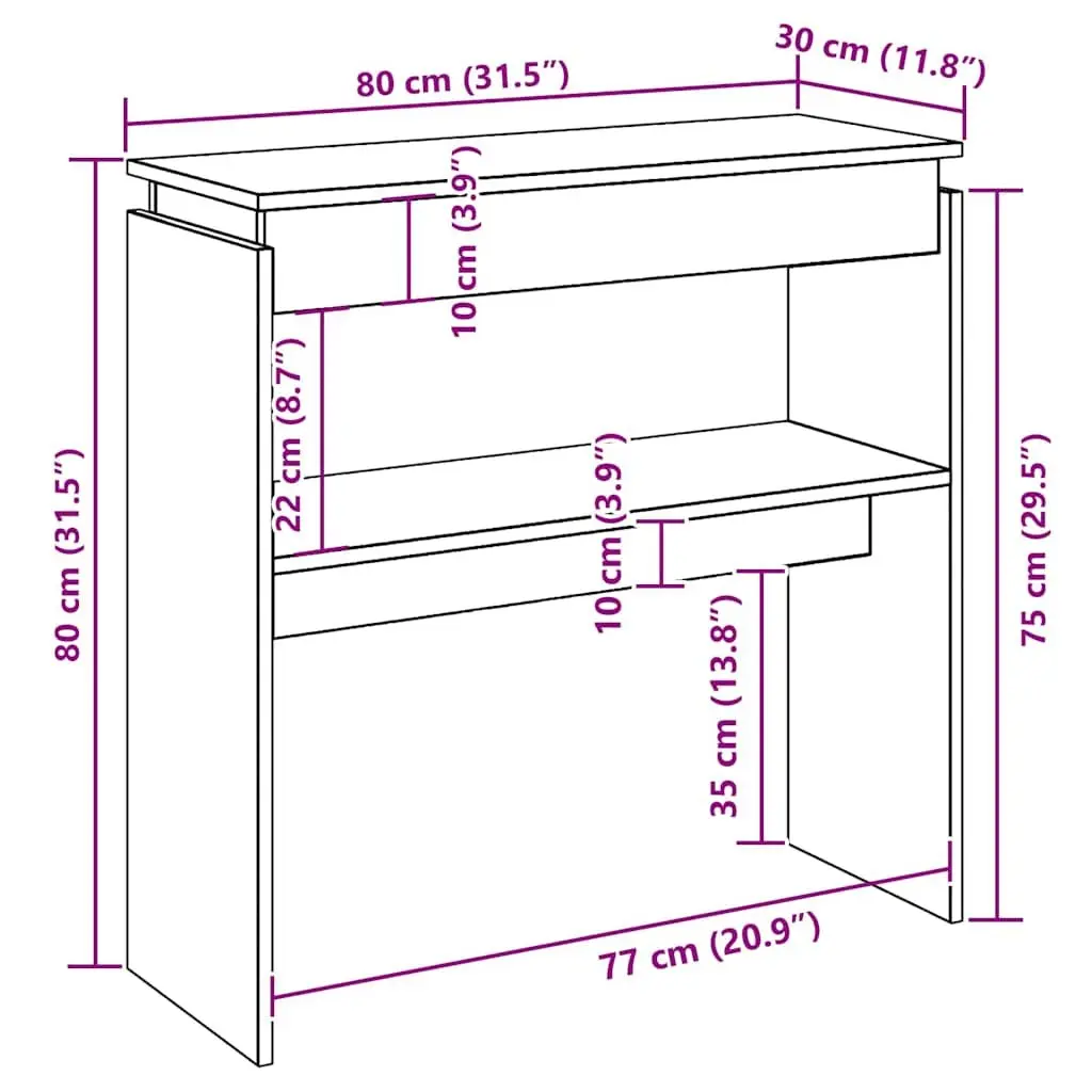 White Console Table for Hallways and Entryways