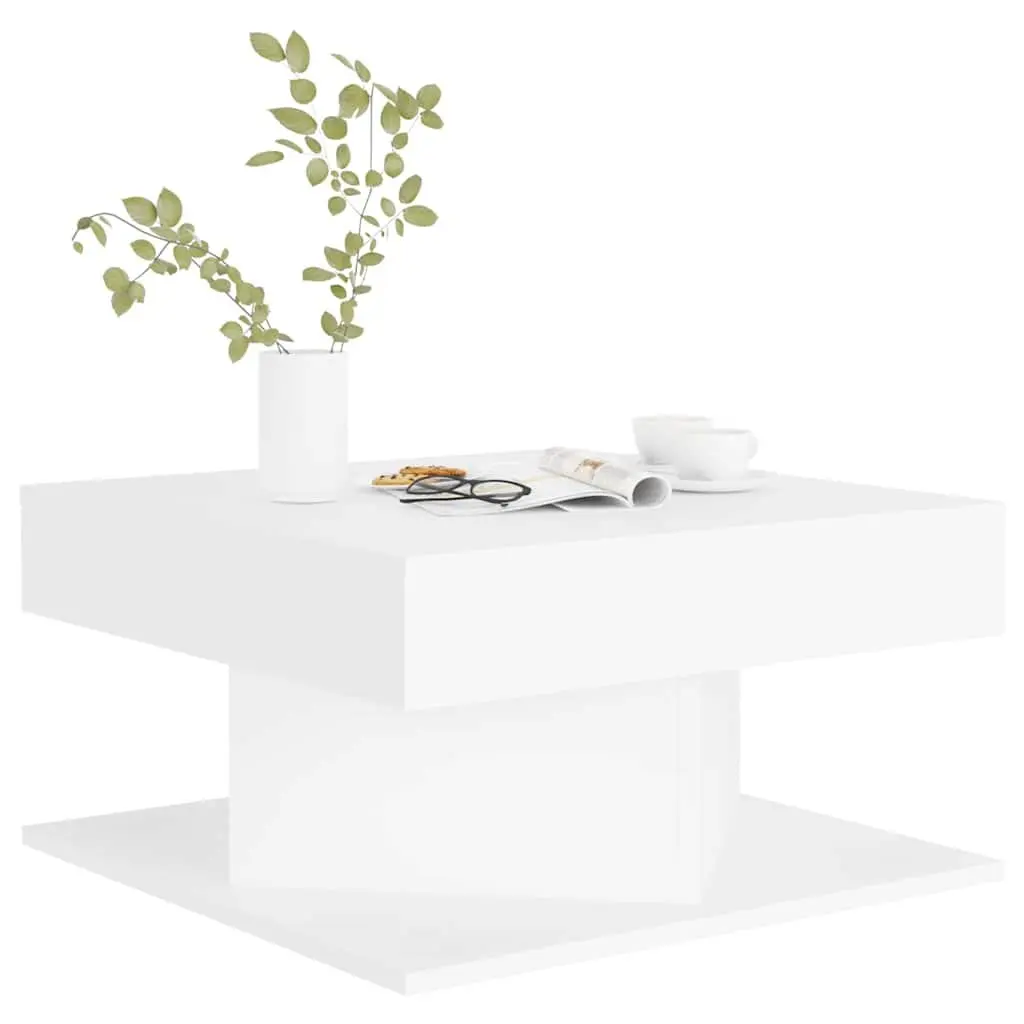 Coffee Table Engineered Wood 57x57x30 cm White