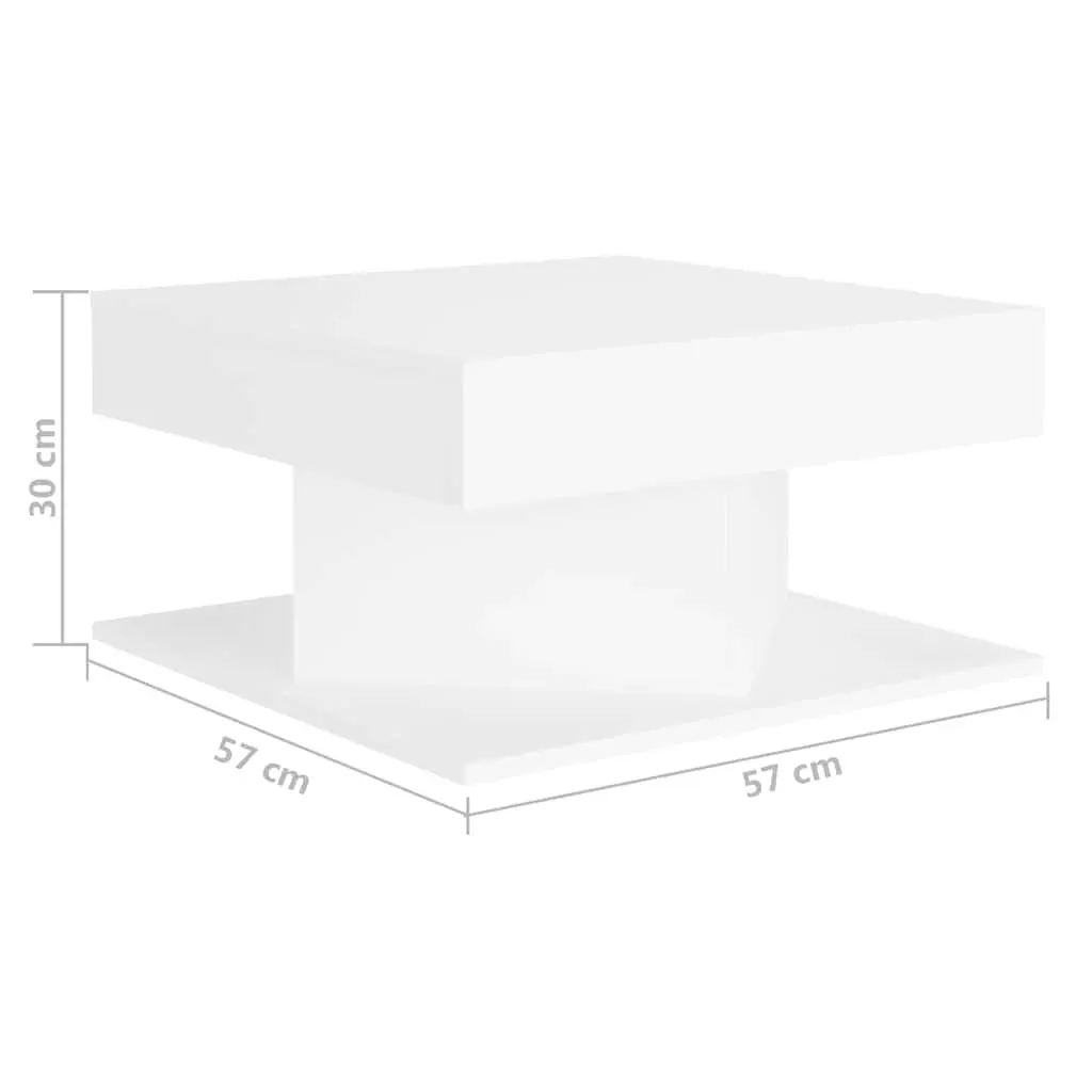 Coffee Table Engineered Wood 57x57x30 cm White