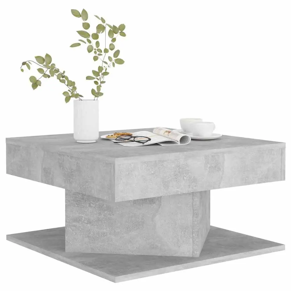 Grey Concrete Coffee Table with Storage 57x57x30 cm