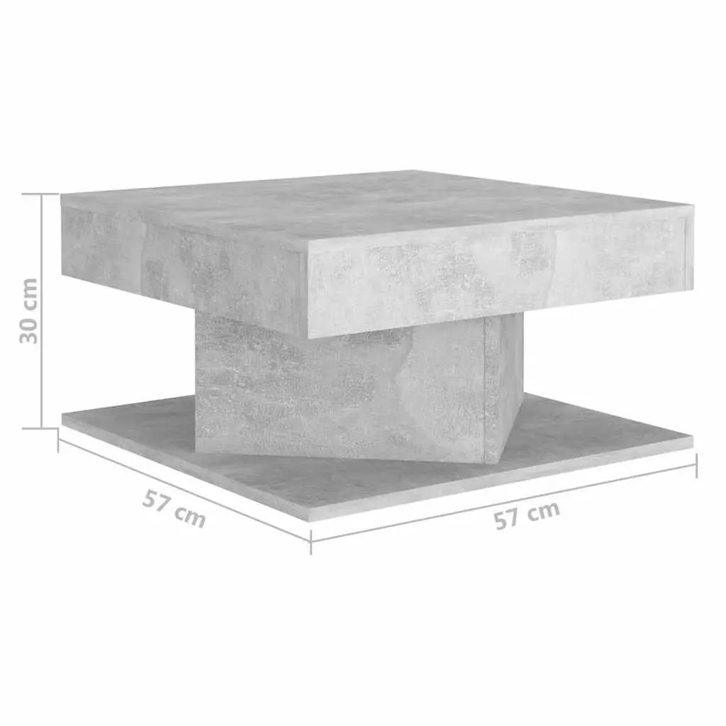 Grey Concrete Coffee Table with Storage 57x57x30 cm