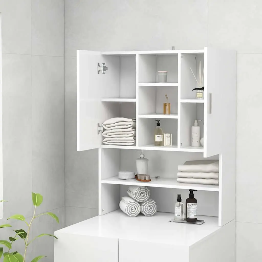White Bathroom Storage Cabinet with 2 Doors