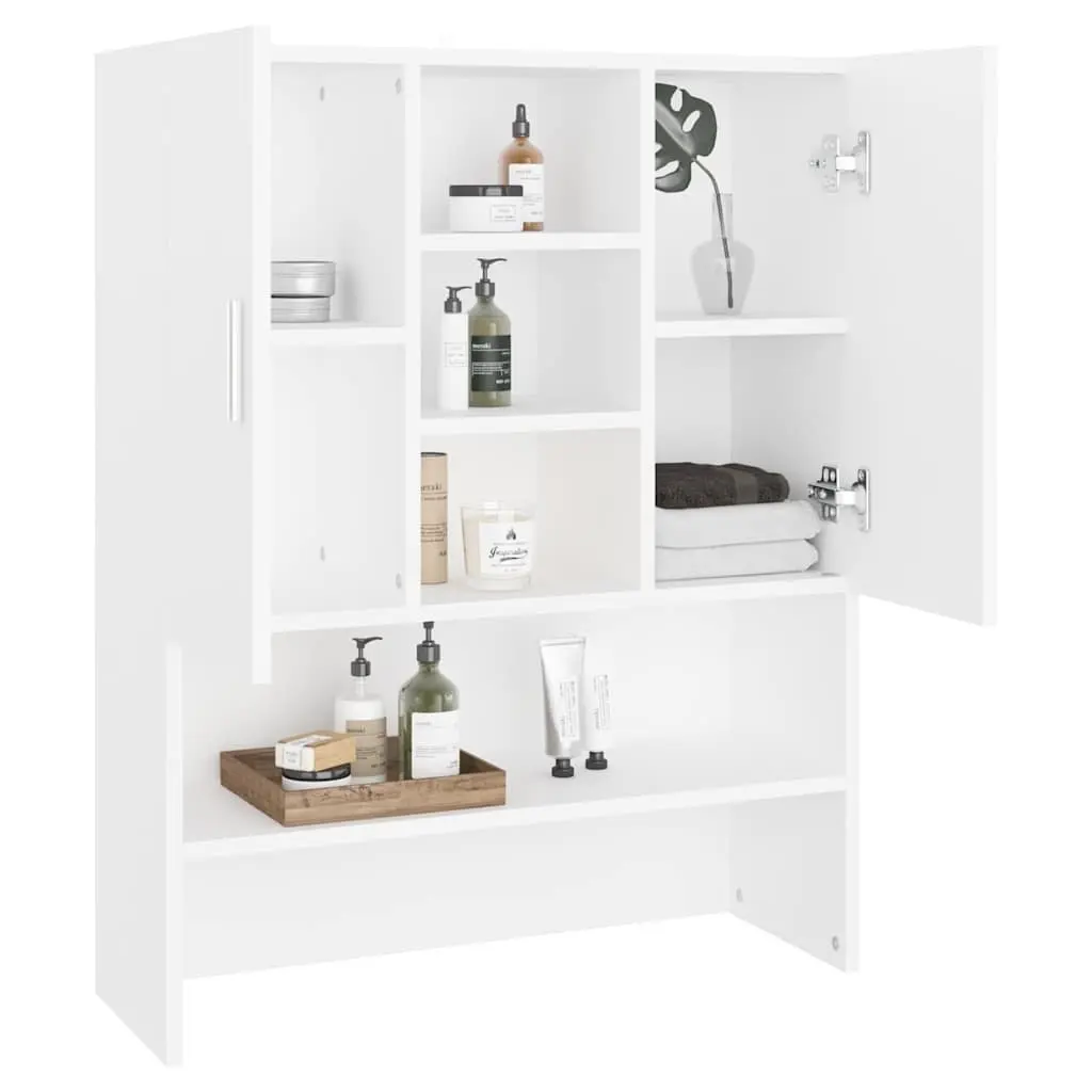 White Bathroom Storage Cabinet with 2 Doors