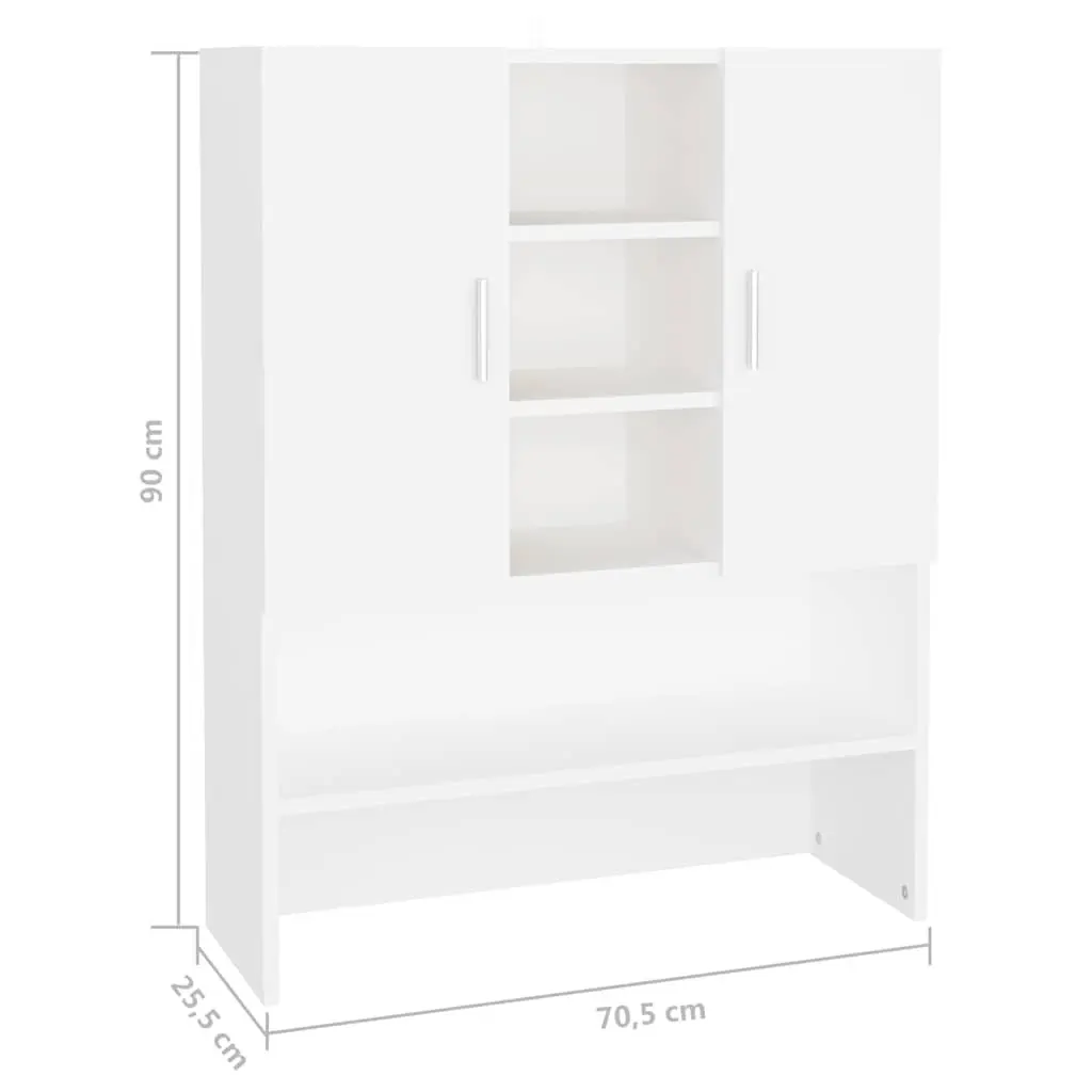 White Bathroom Storage Cabinet with 2 Doors