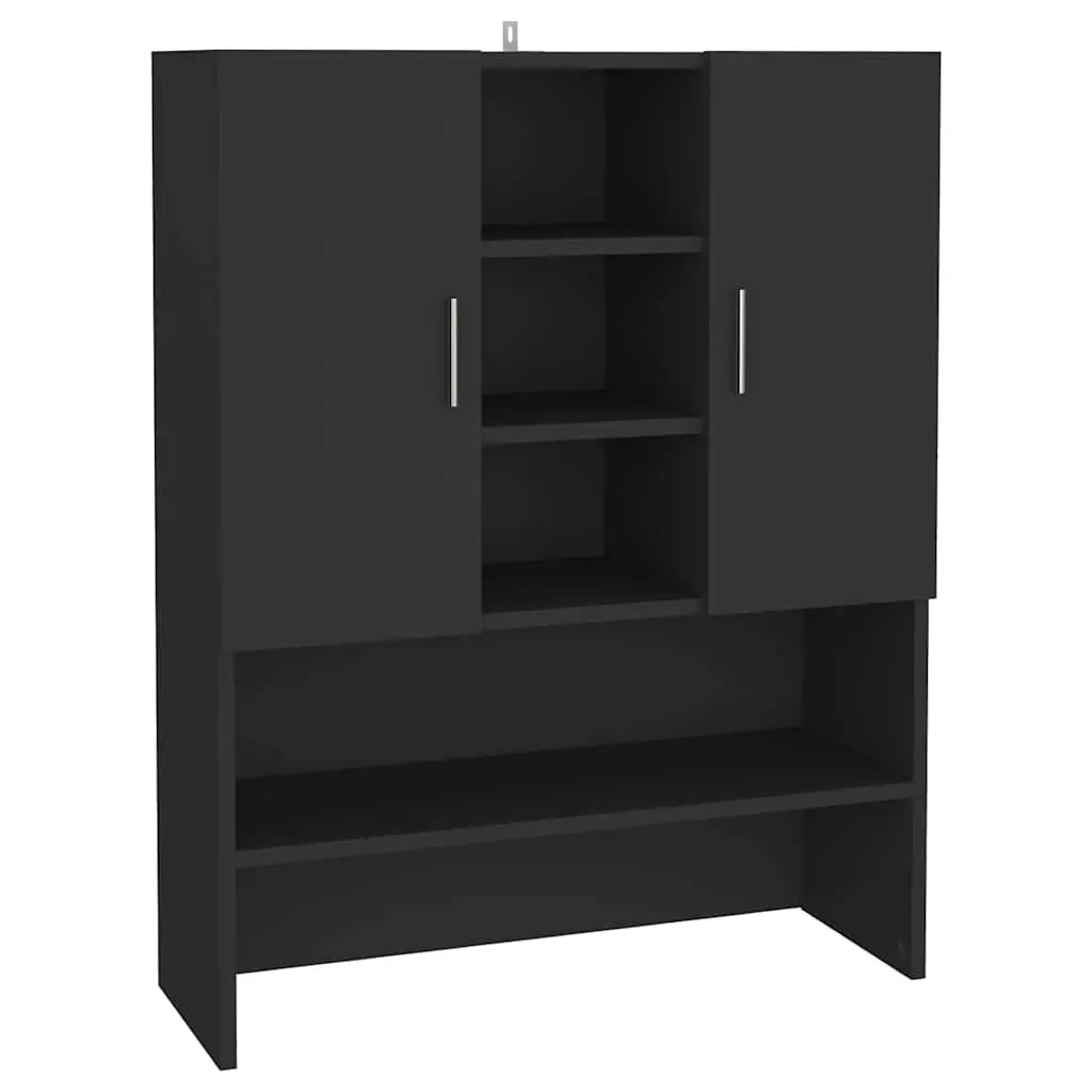 Black Washing Machine Cabinet for Bathroom Storage