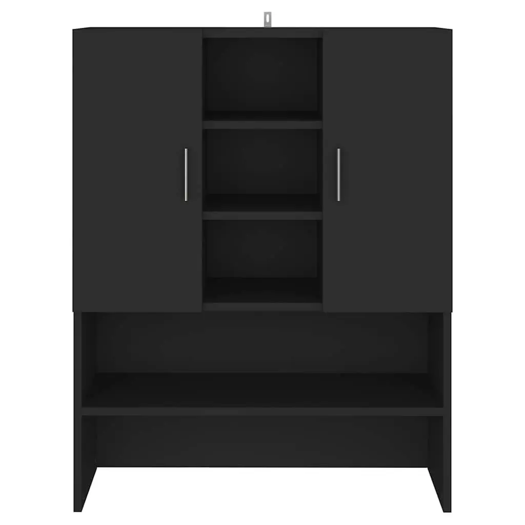 Black Washing Machine Cabinet for Bathroom Storage