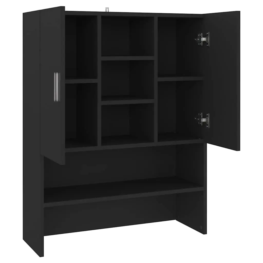 Black Washing Machine Cabinet for Bathroom Storage